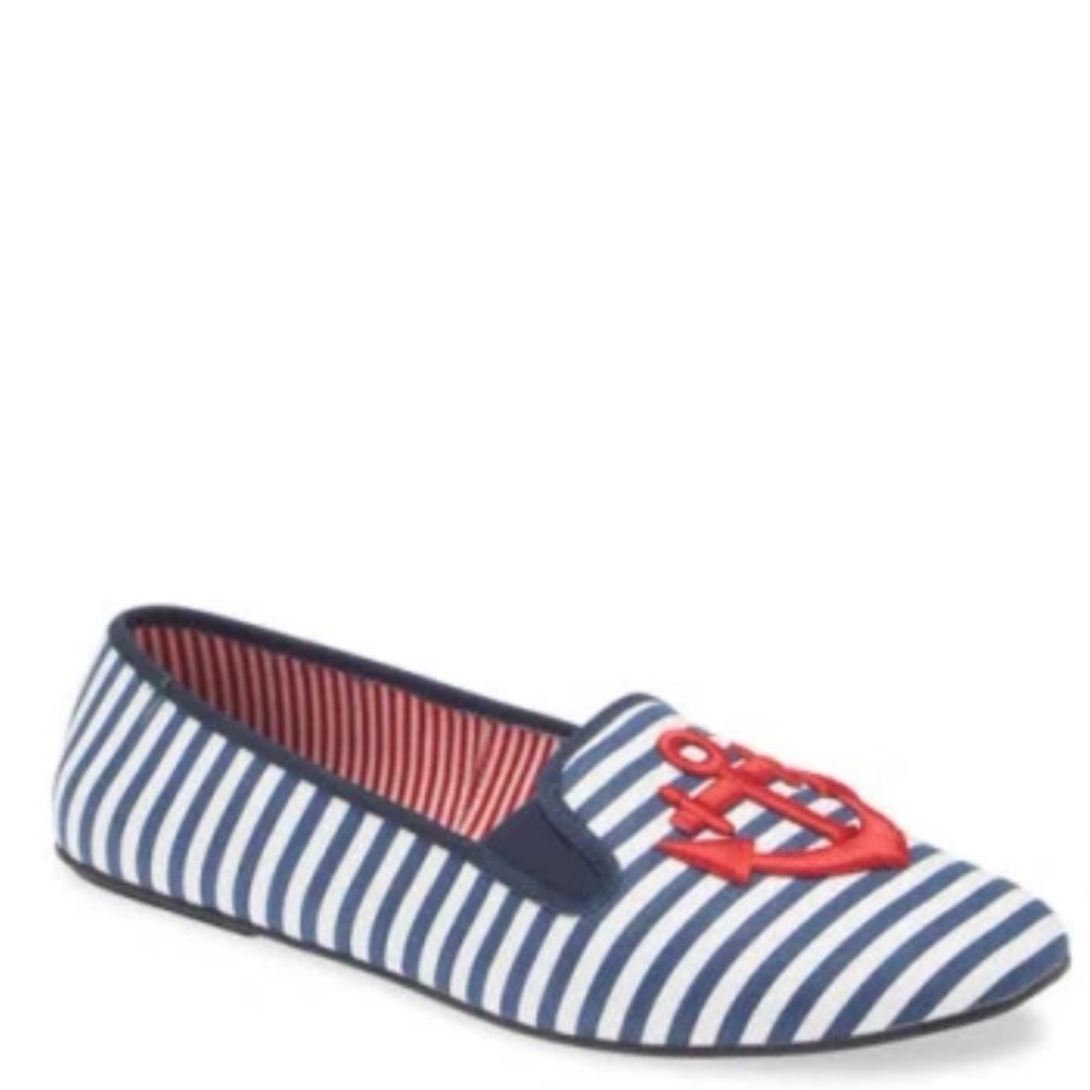 Jeffrey Campbell Sail-Away Striped Embroidered Loafers